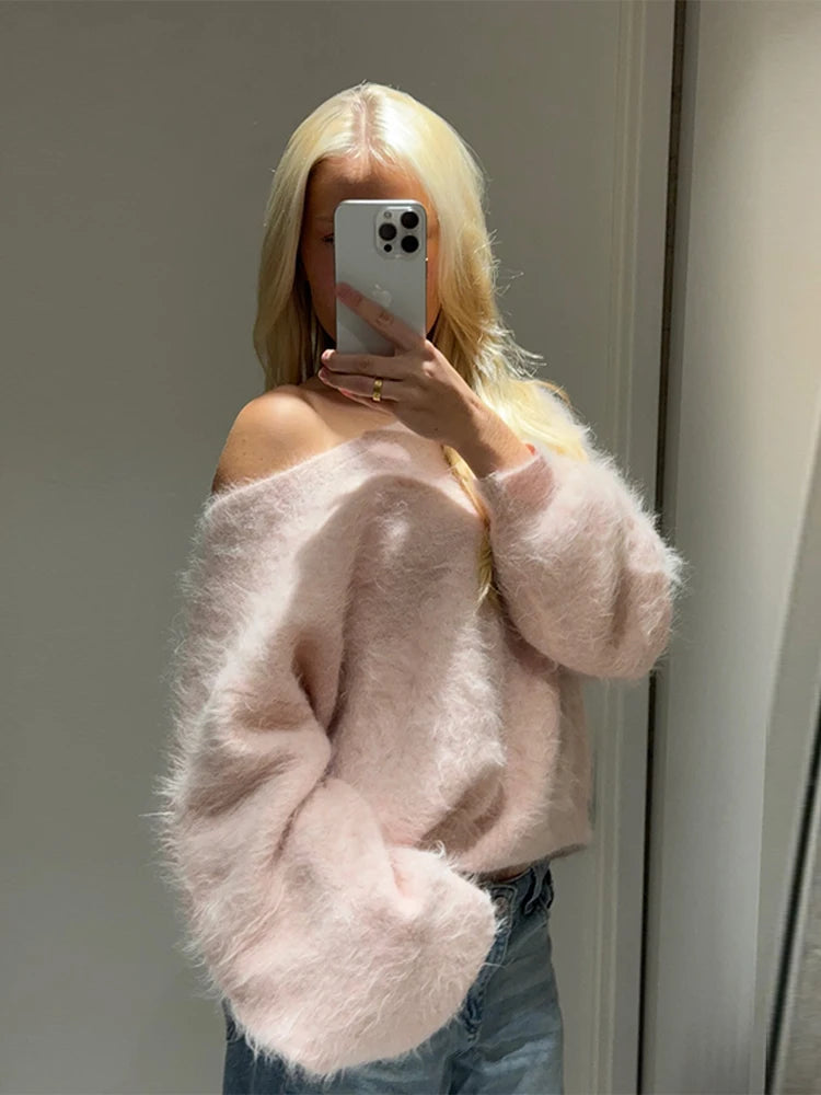 SOPHIE Loose Off Shoulder Sweater