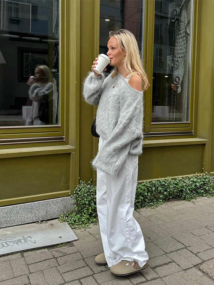 SOPHIE Loose Off Shoulder Sweater