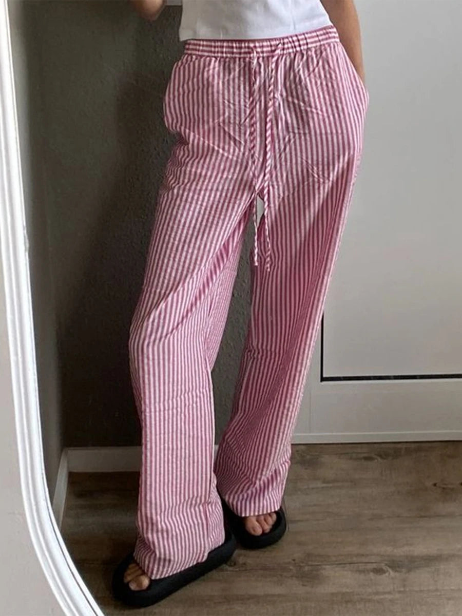 AVA Striped Straight Leg Trousers