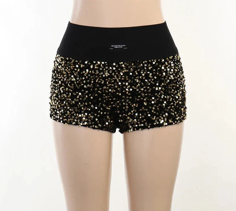 IBIZA Glitter Sequin High Waist Shorts