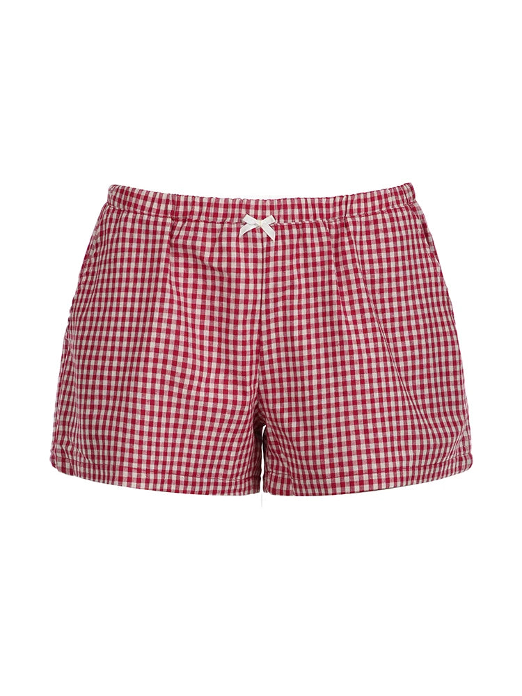 Plaid Print Mini Shorts