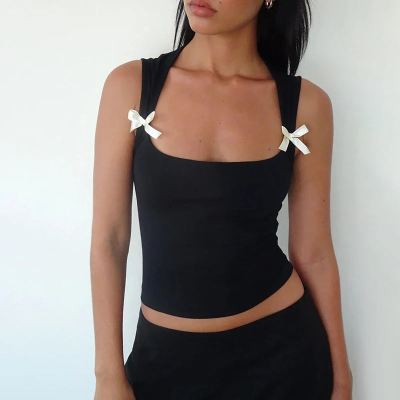 Sleeveless Bow Tank Top