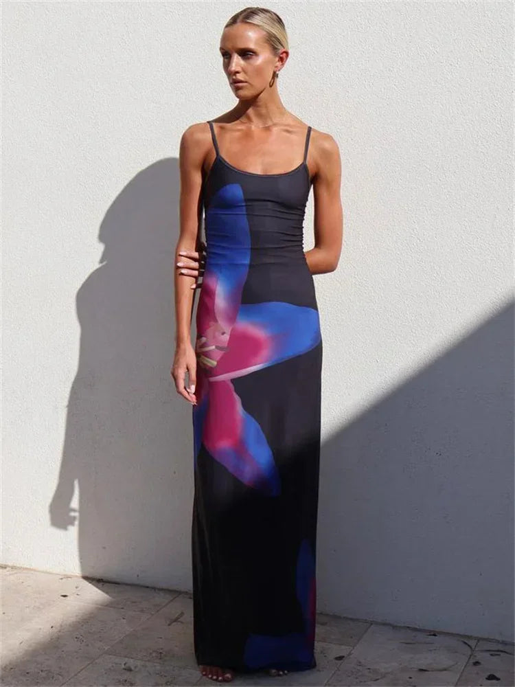 SKY Bodycon Floral Maxi Dress