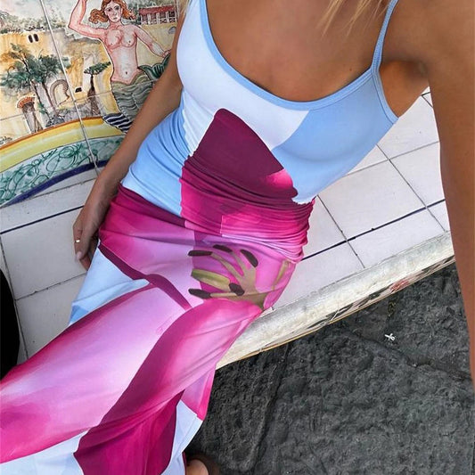 SKY Bodycon Floral Maxi Dress