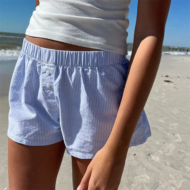 Blue Striped Shorts